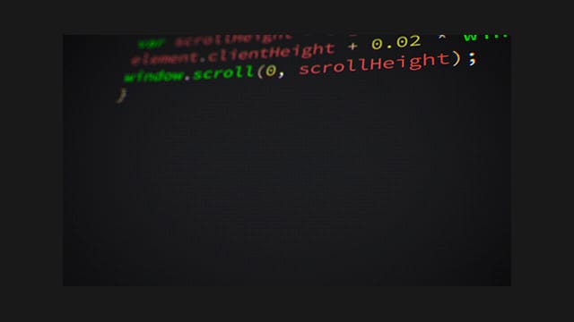 A dark code editor showing the line that works out how far down a page has been scrolled